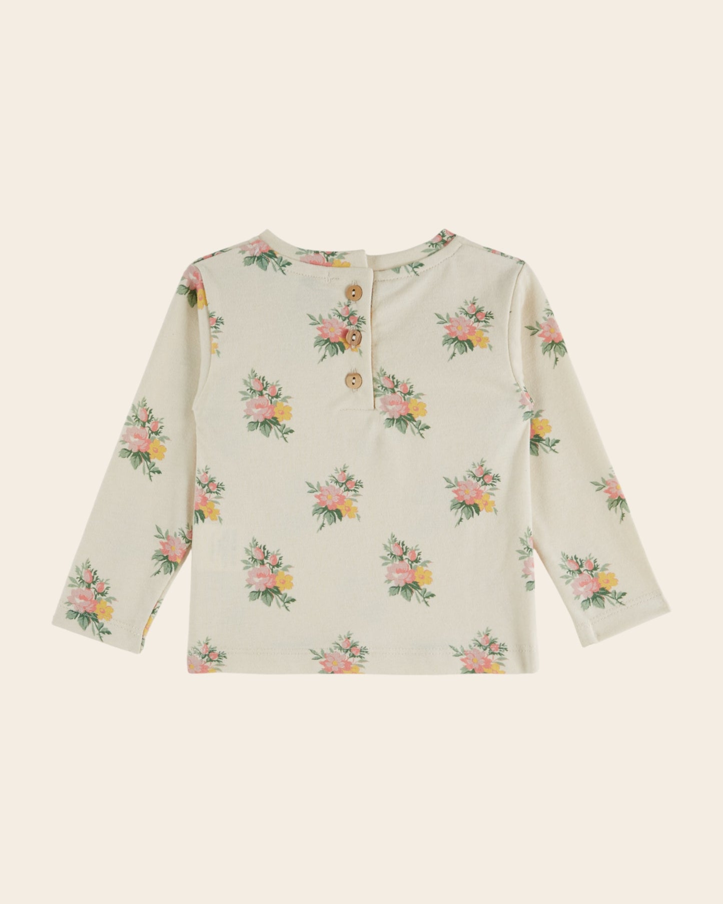 T-shirt manches longues - Fleuri écru