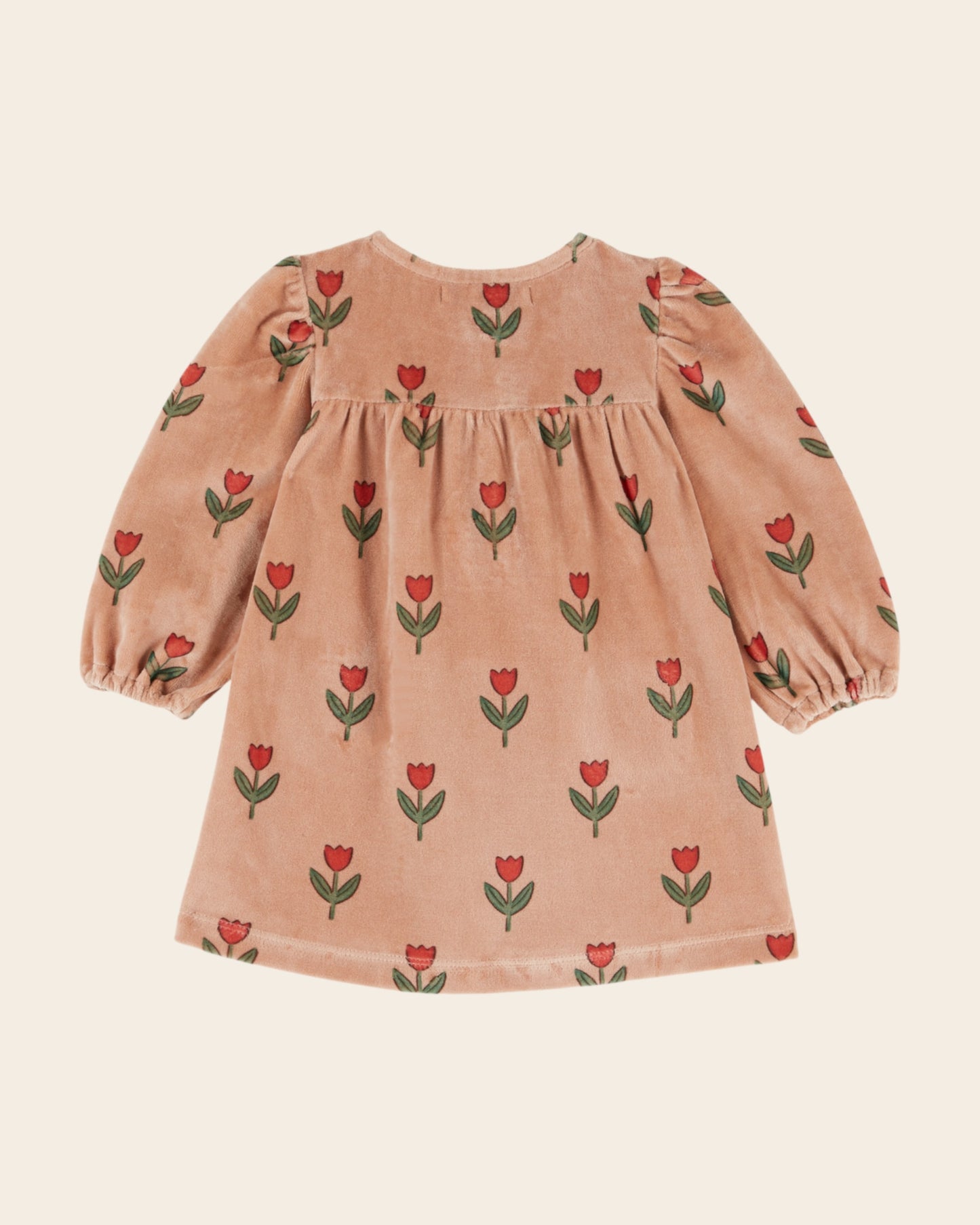 Robe bébé - Velours tulipe rose