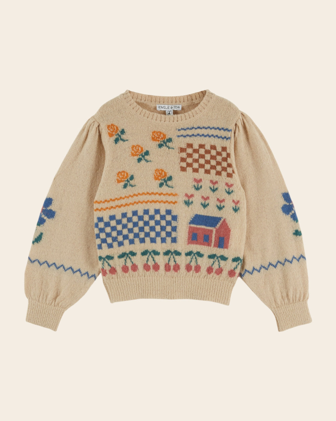Pull - Graphique beige