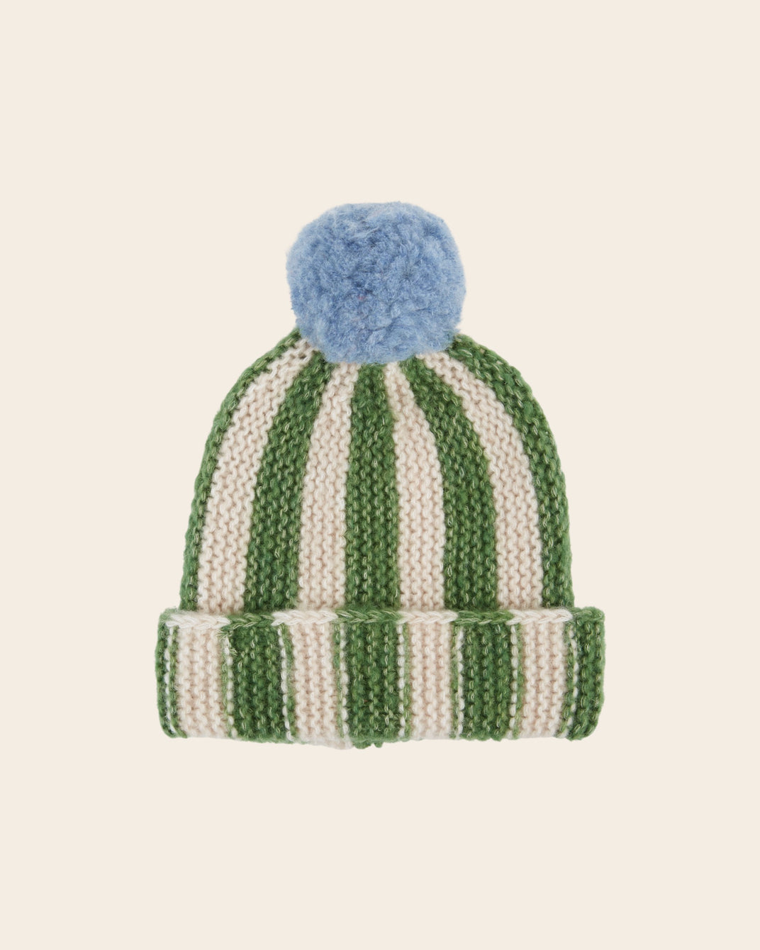 Bonnet - Rayé vert et beige