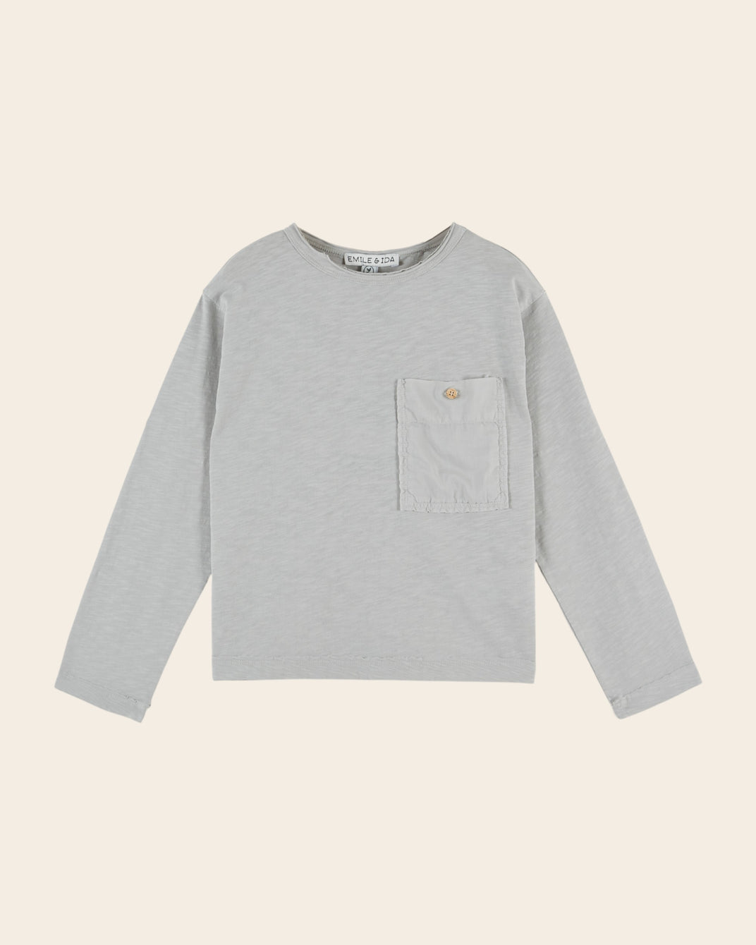 T-shirt manches longues - Poche gris