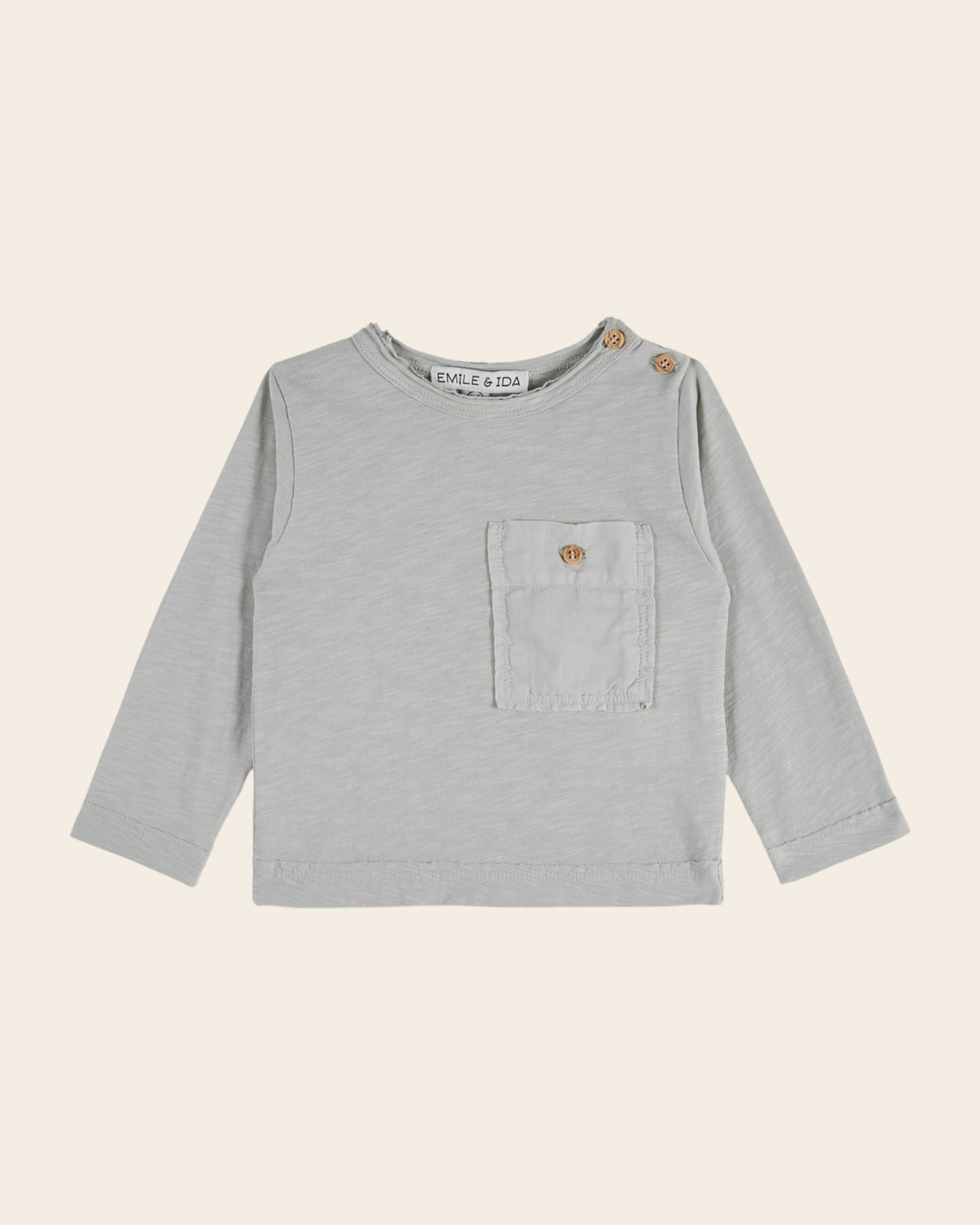 T-shirt manches longues - Poche gris