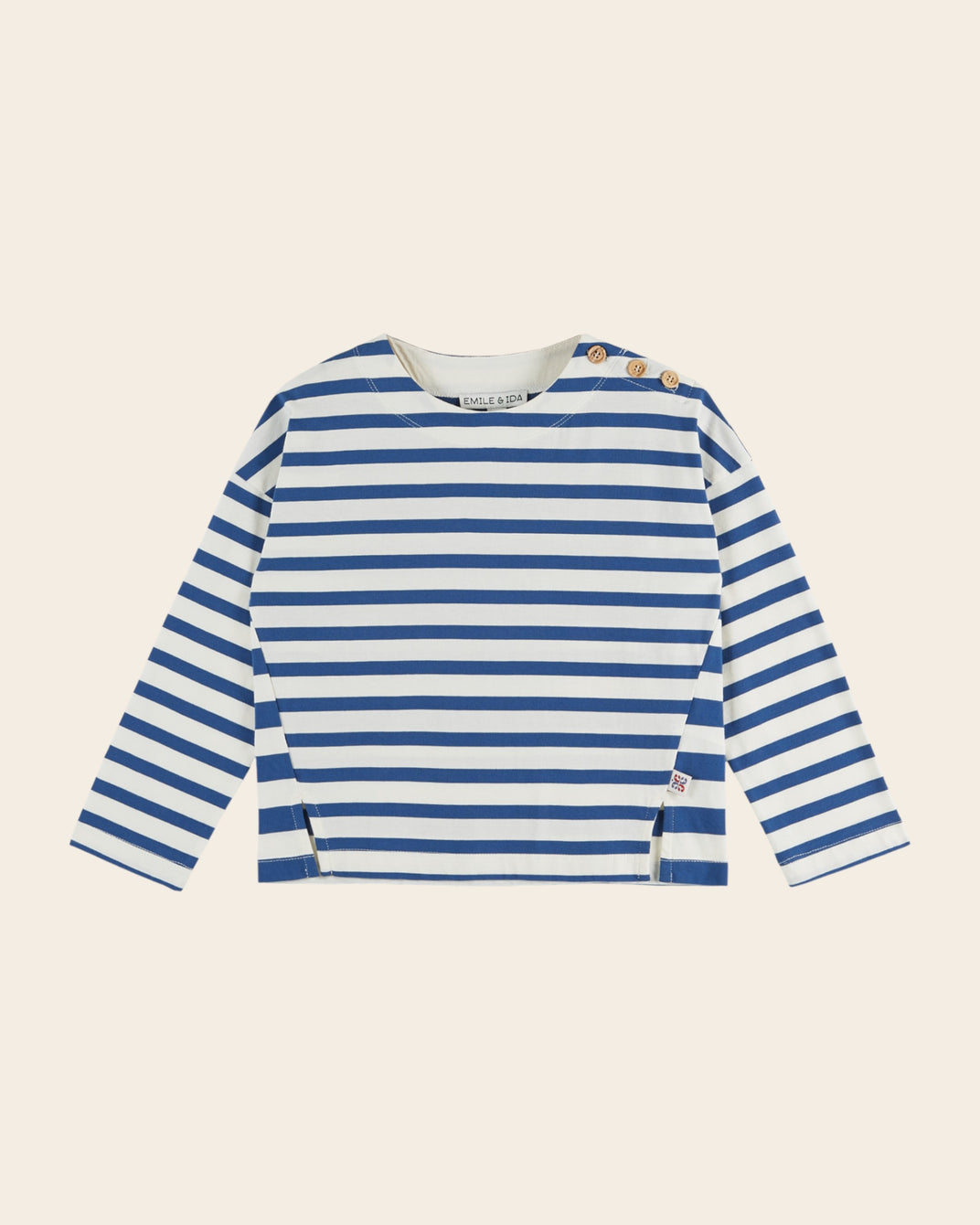 T-shirt manches longues - Rayé bleu et blanc