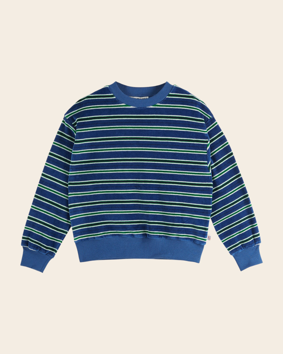 Sweat - Velours bleu et vert