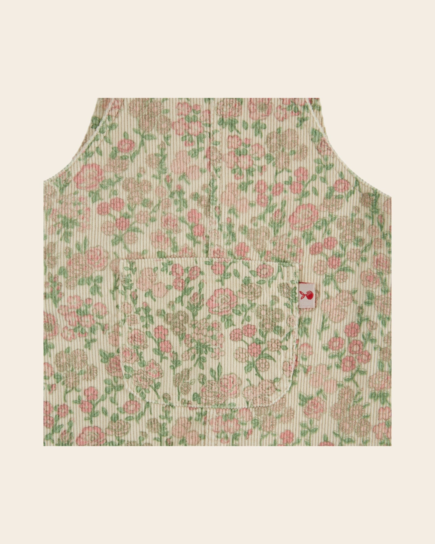 Salopette - Velours fleuri vert