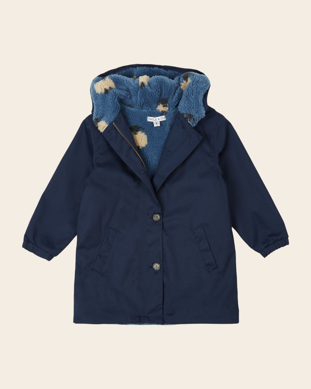 Parka - Doublée moumoute bleu