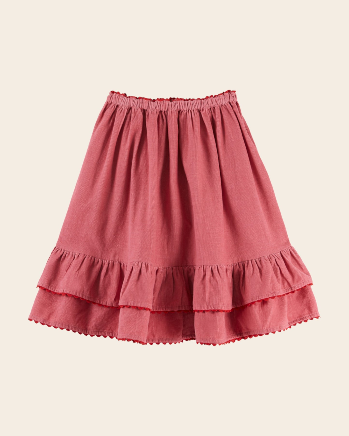 Jupe midi - Velours rose