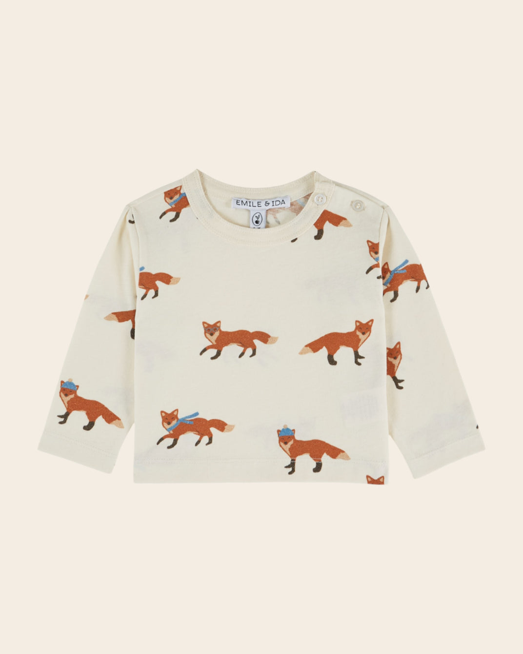 T-shirt manches longues - Renard écru