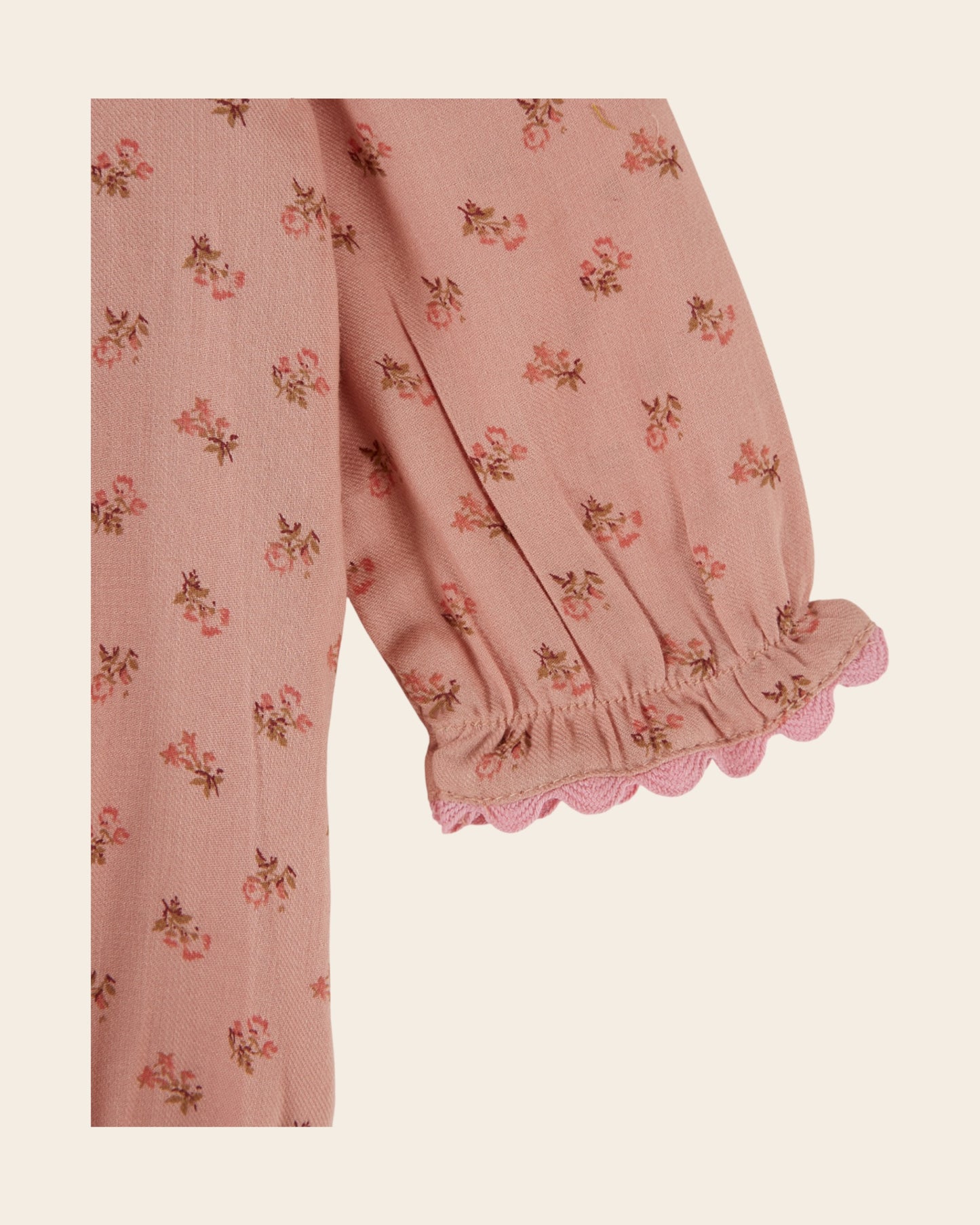 Barboteuse - Colerette fleuri rose