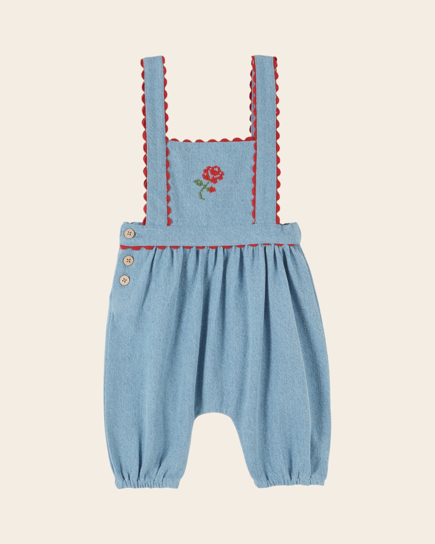 Salopette - Brodée denim light