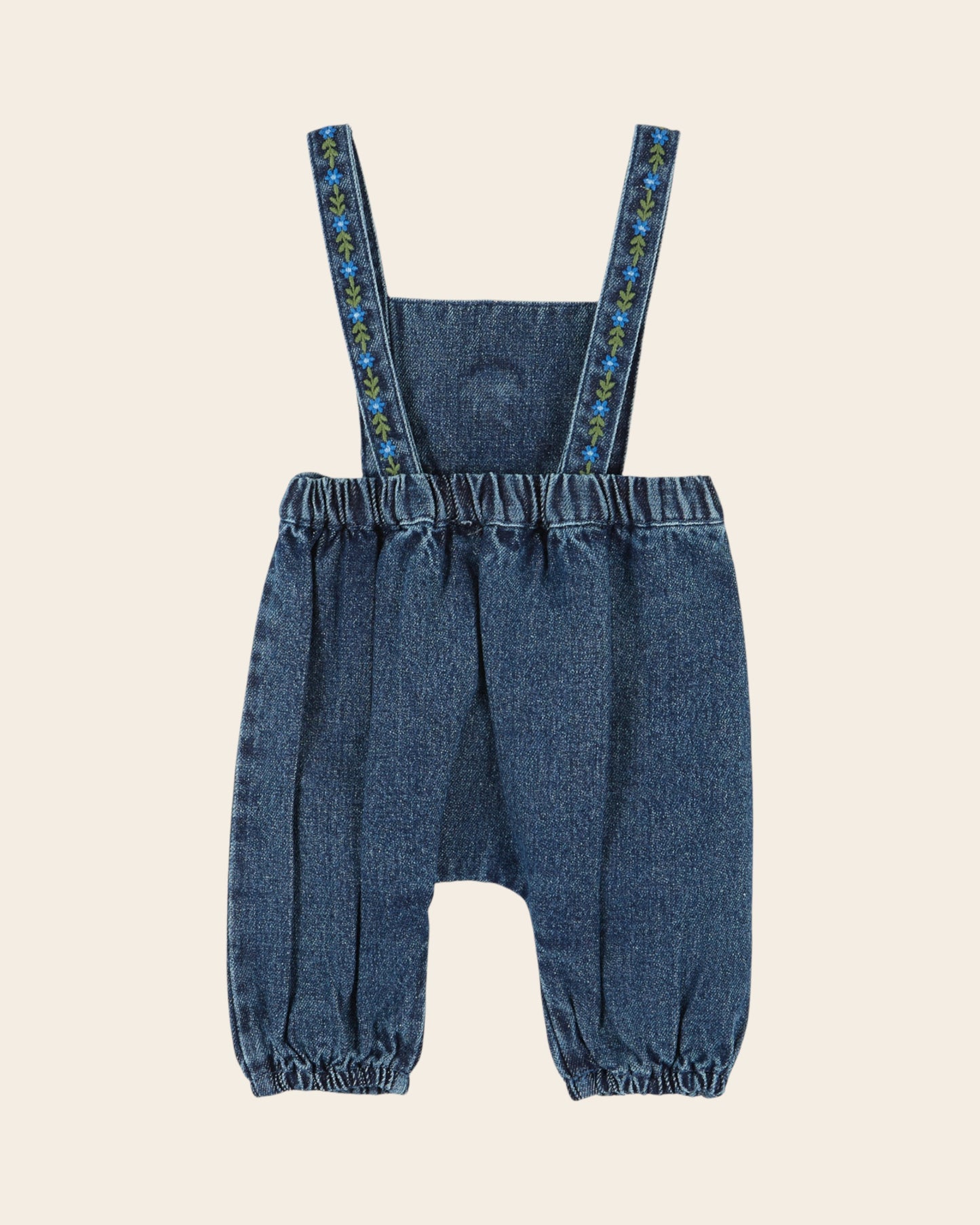 Salopette - Brodée denim bleu