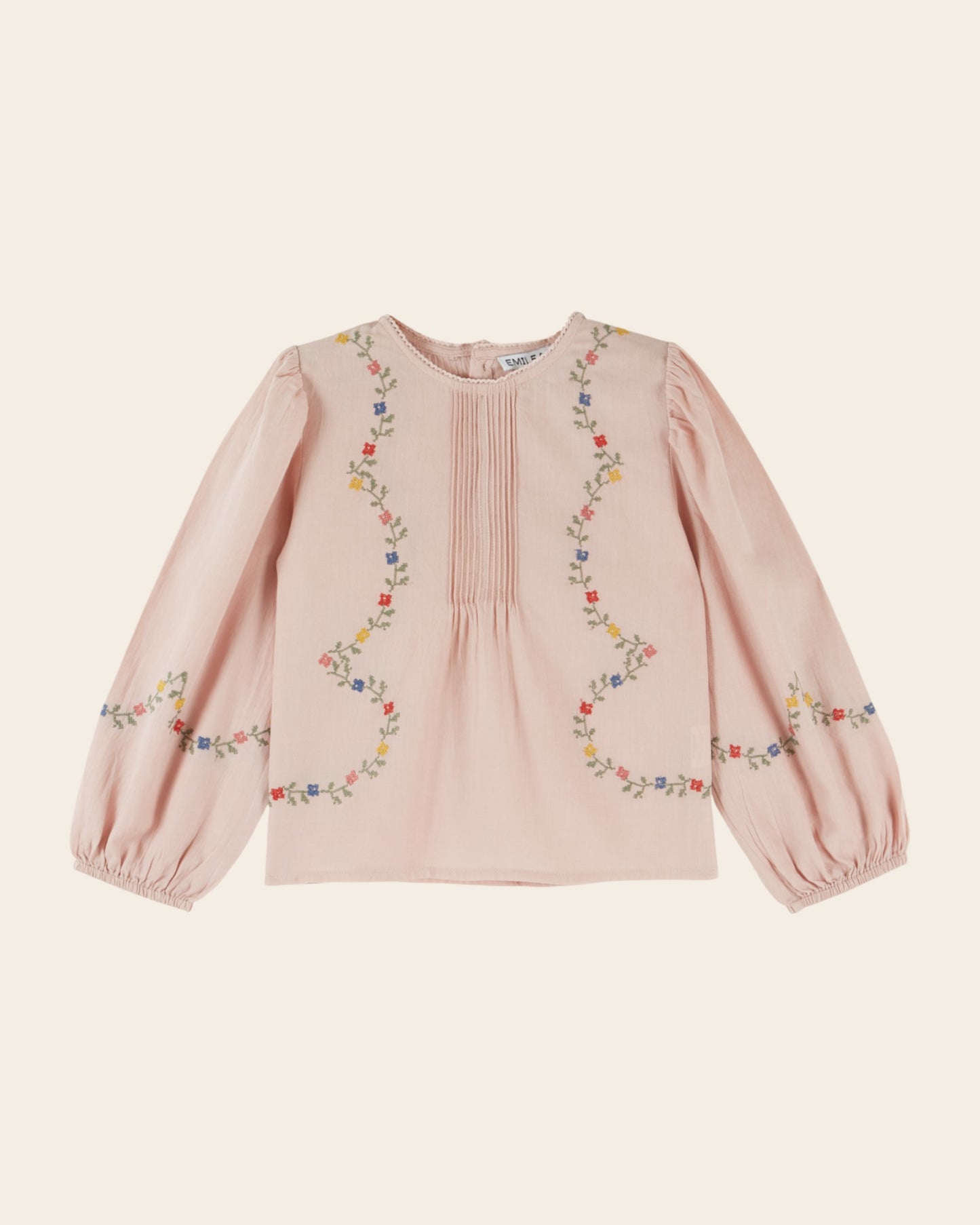 Blouse - Guirlande point de croix rose