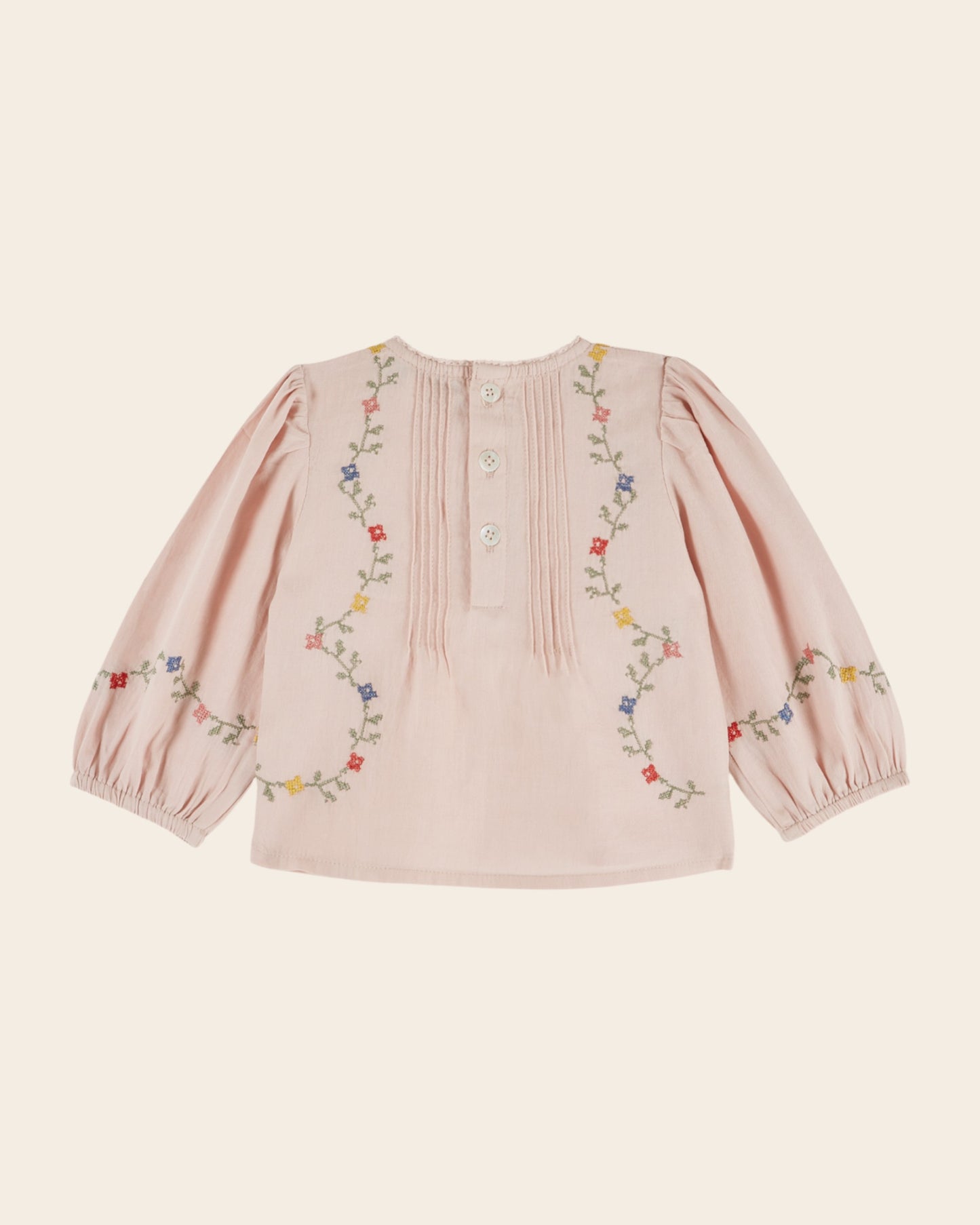 Blouse - Guirlande point de croix rose