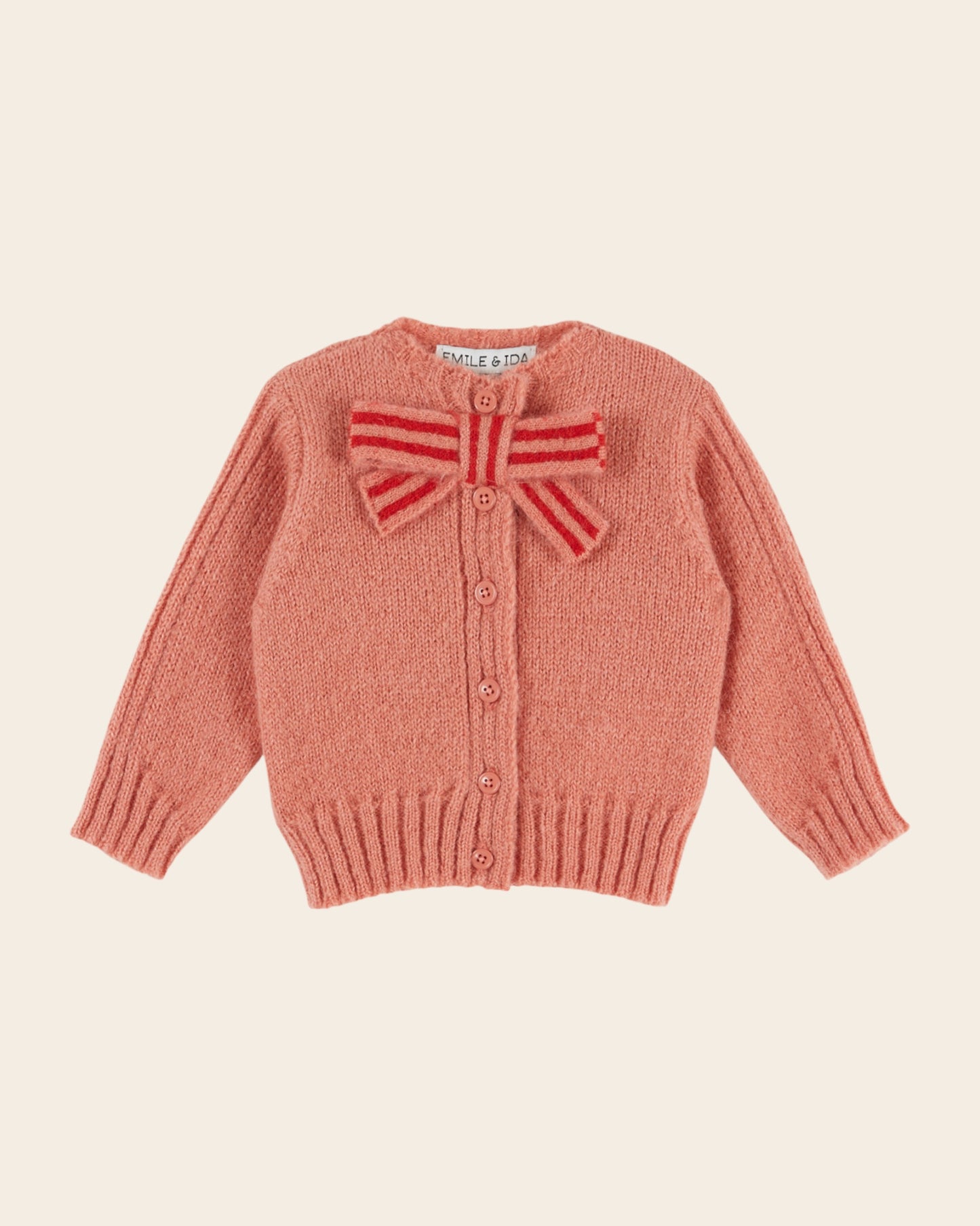 Cardigan - Noeud rose