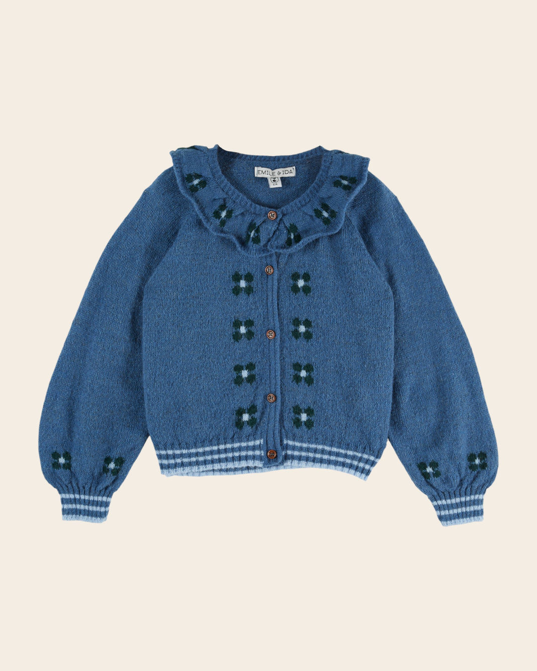 Cardigan - Fleuri bleu