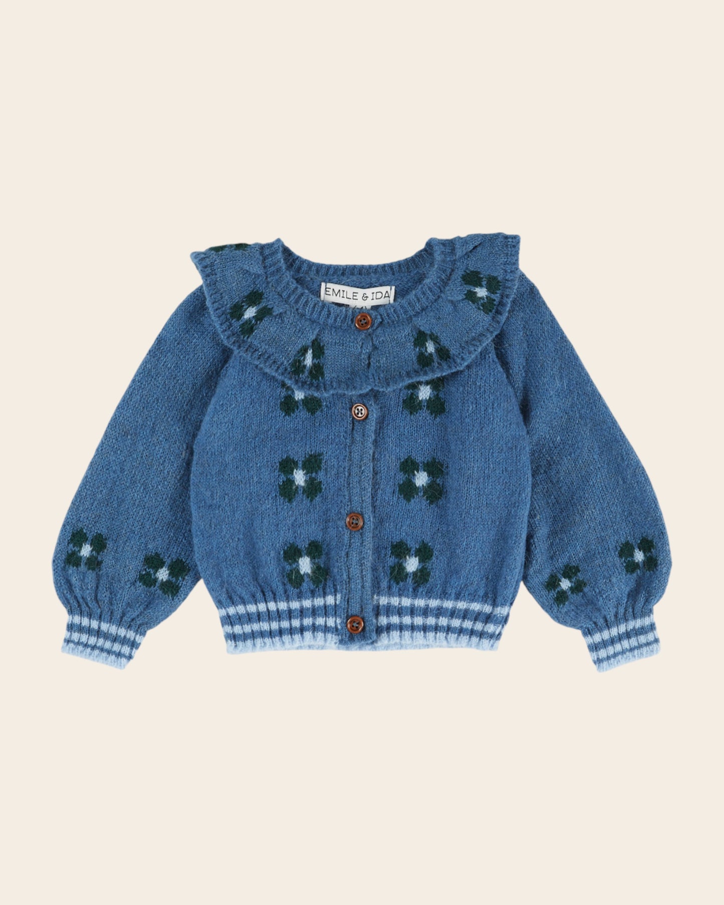 Cardigan - Fleuri bleu