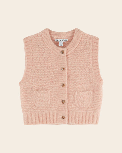 Cardigan sans manches - Rose pâle