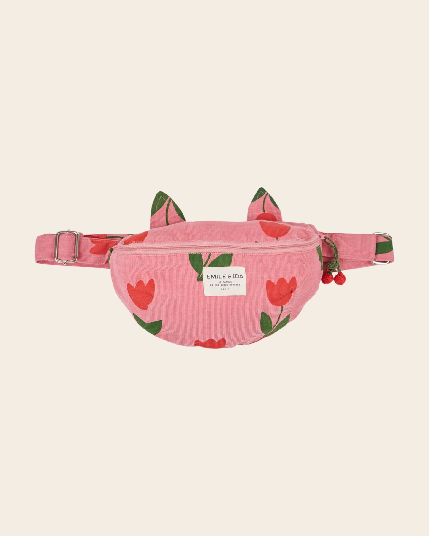 Sac banane chat - Rose tulipes