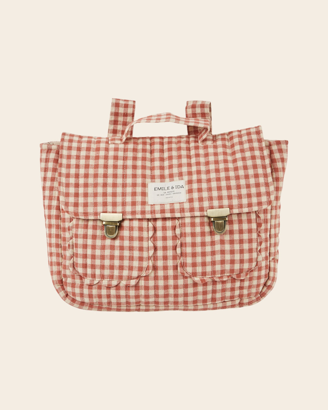 Cartable - Matelassé vichy terracotta