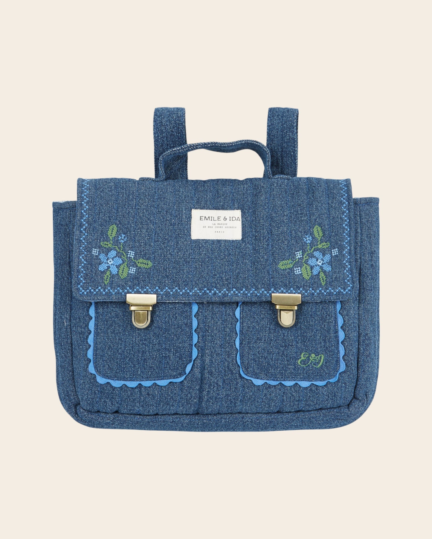 Cartable - Matelassé denim bleu
