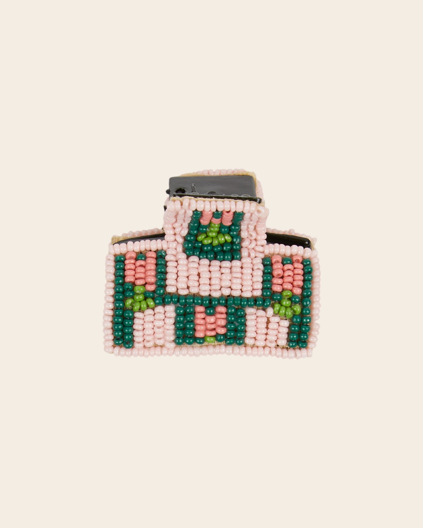 Pince à cheveux - Damier perles roses
