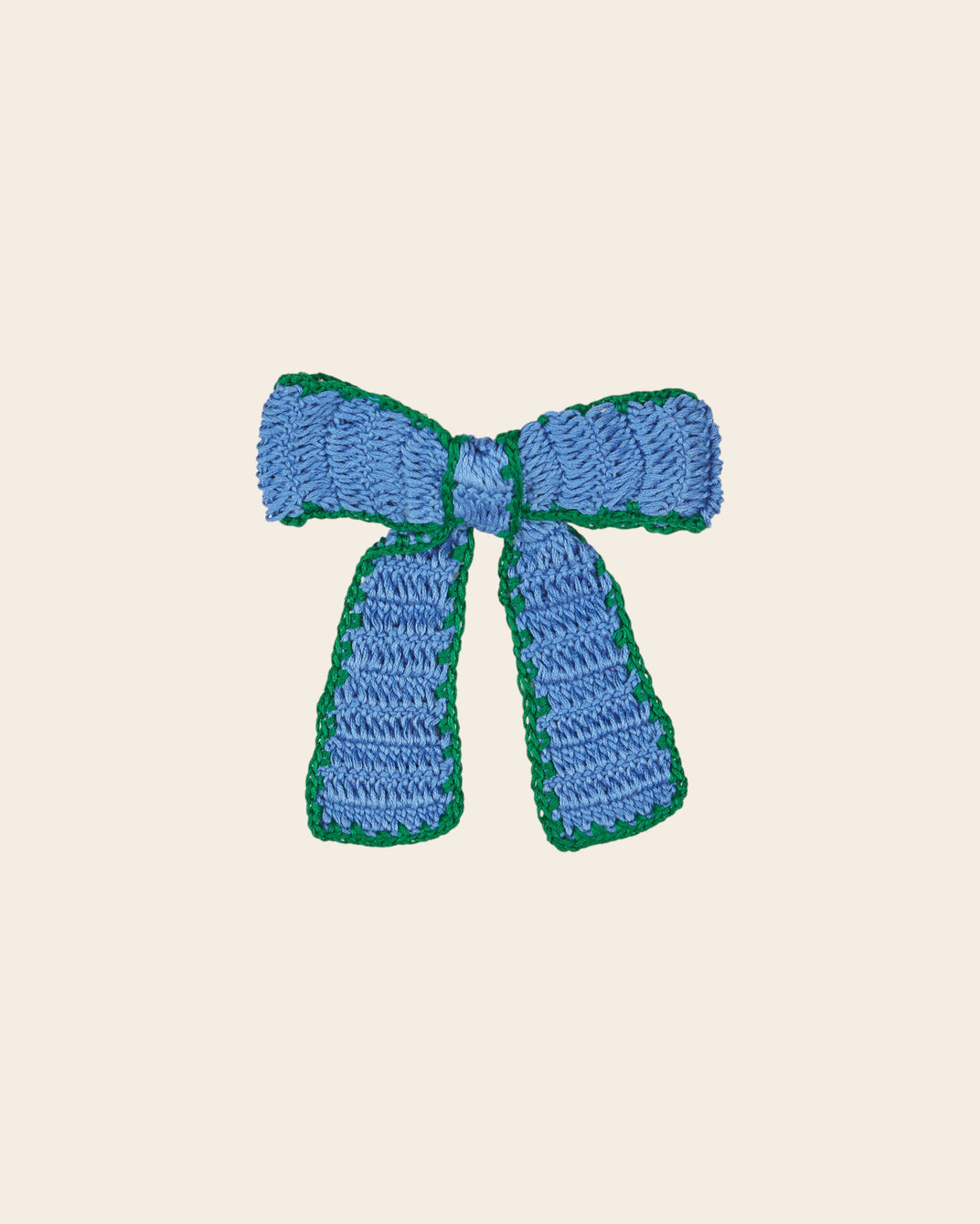 Barrette - Noeud crochet bleu
