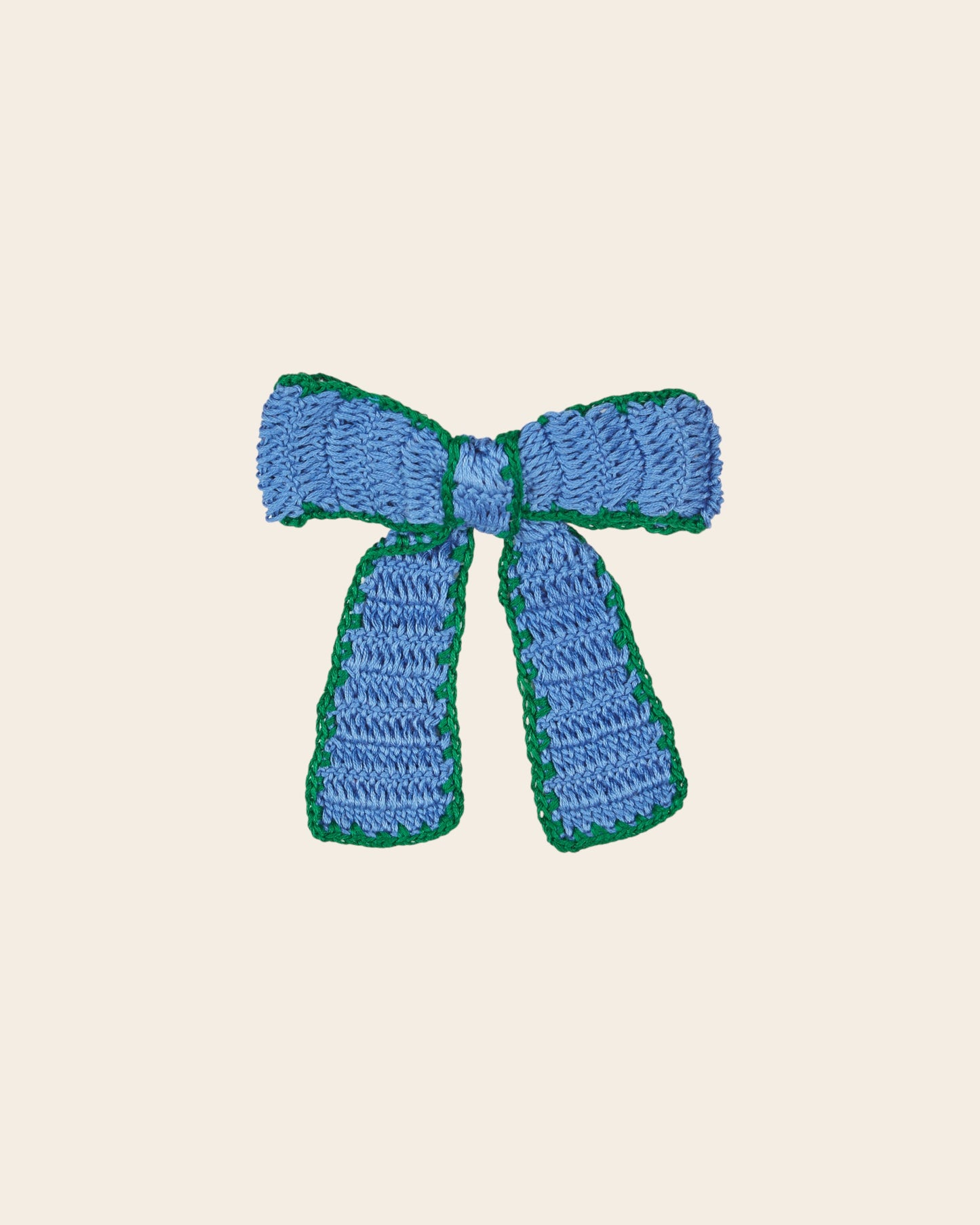 Barrette - Noeud crochet bleu