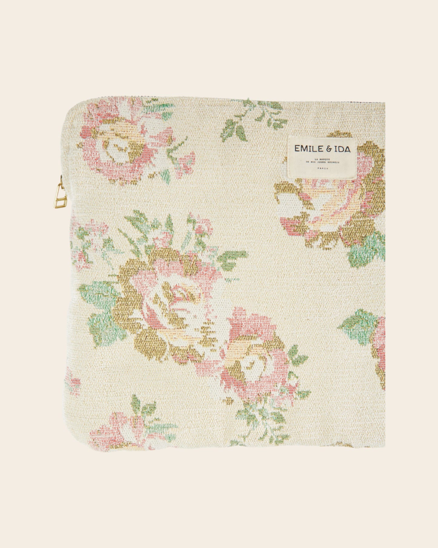 Pochette d'ordinateur - Jacquard fleuri