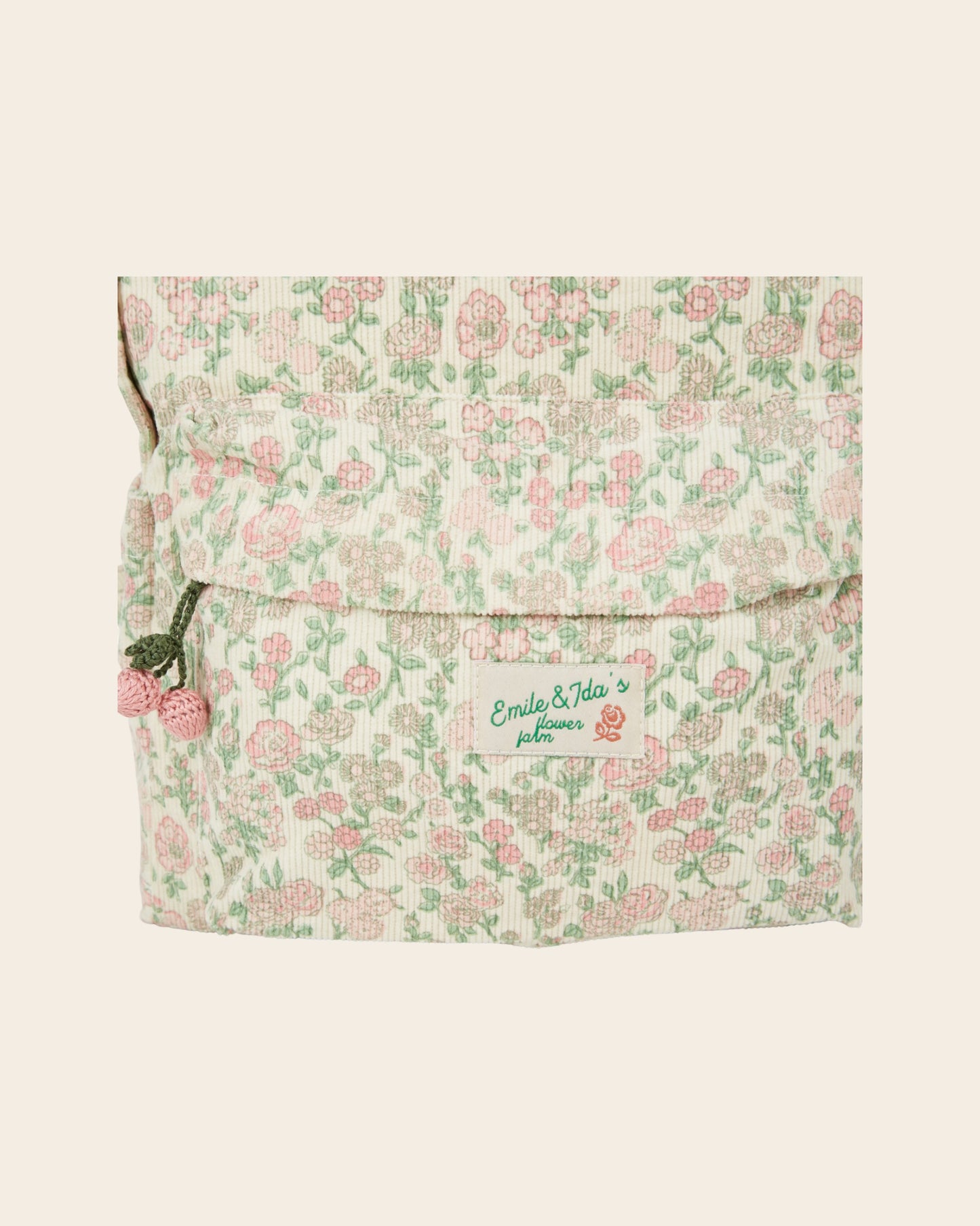 Sac à dos - Velours fleuri vert