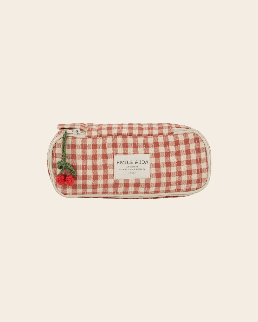 Trousse à crayons - Vichy terracotta