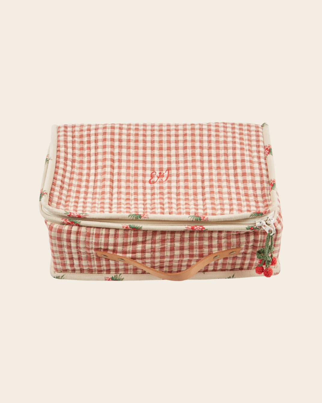 Valise - Matelassée vichy terracotta