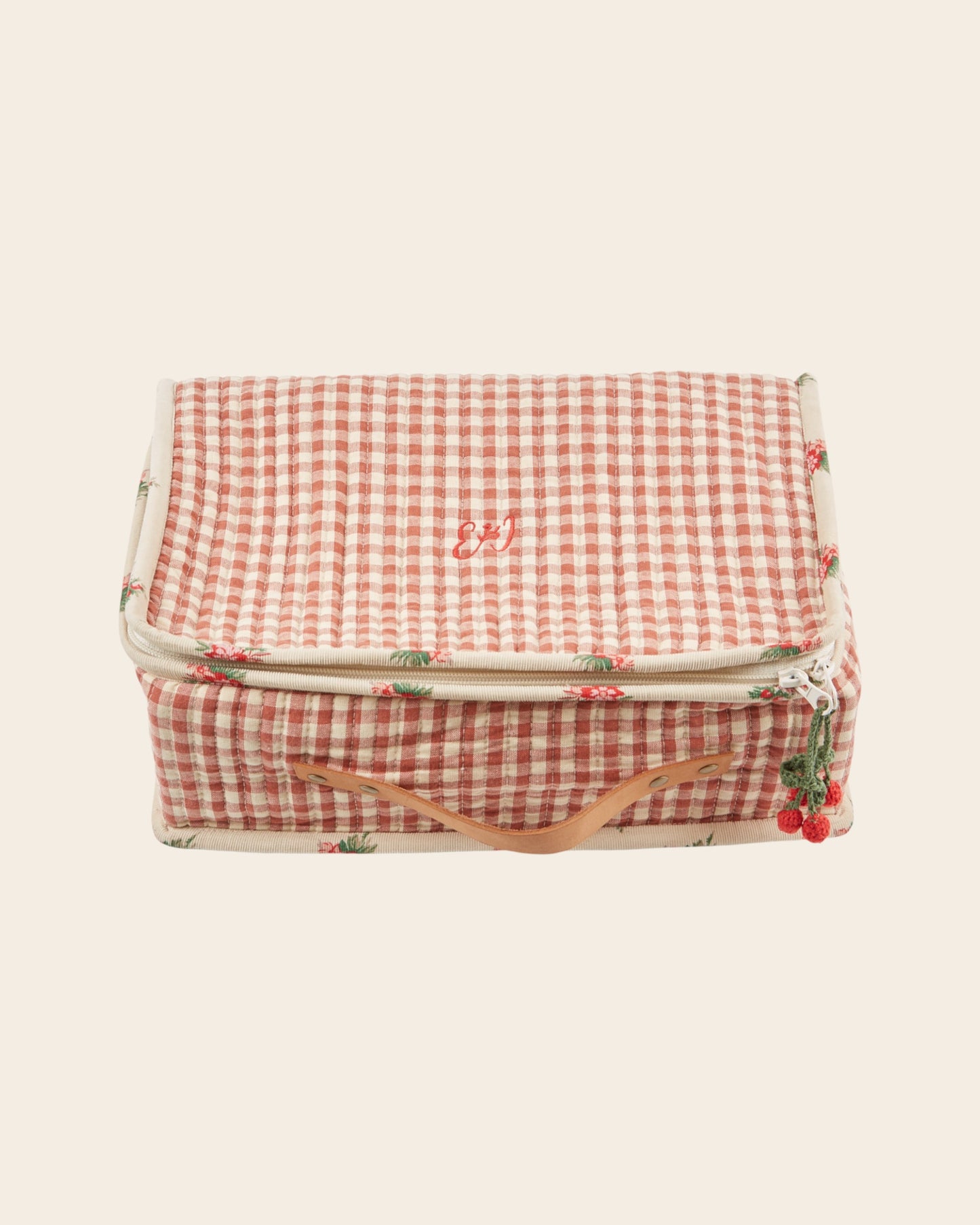 Valise - Matelassée vichy terracotta