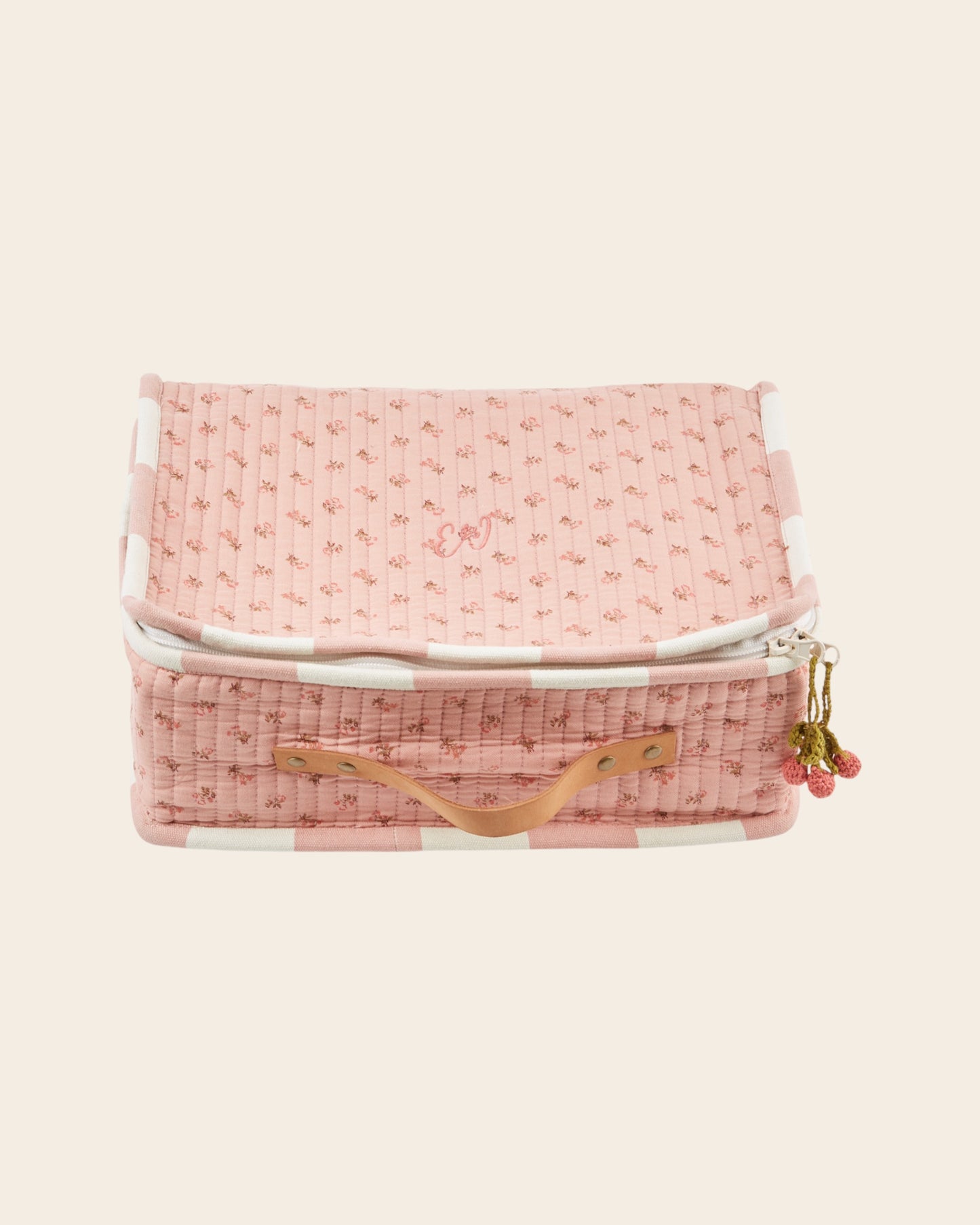 Valise - Fleuri rose