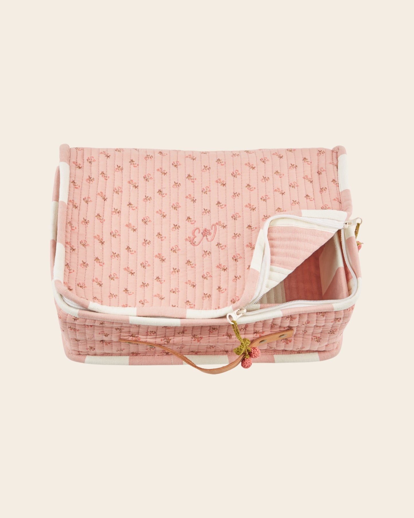 Valise - Fleuri rose