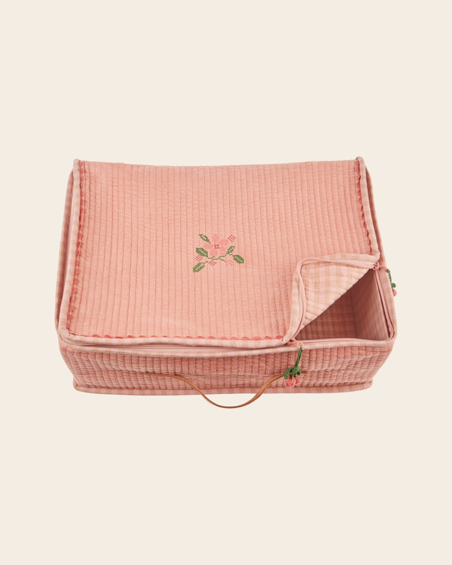 Grand valise - Velours rose