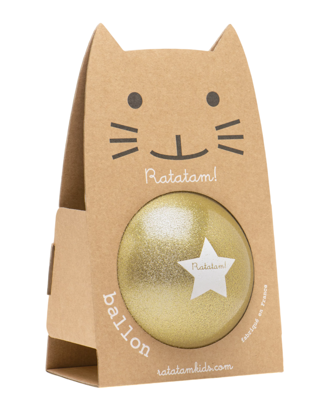 Ballon chat pailleté doré 15 cm - Ratatam