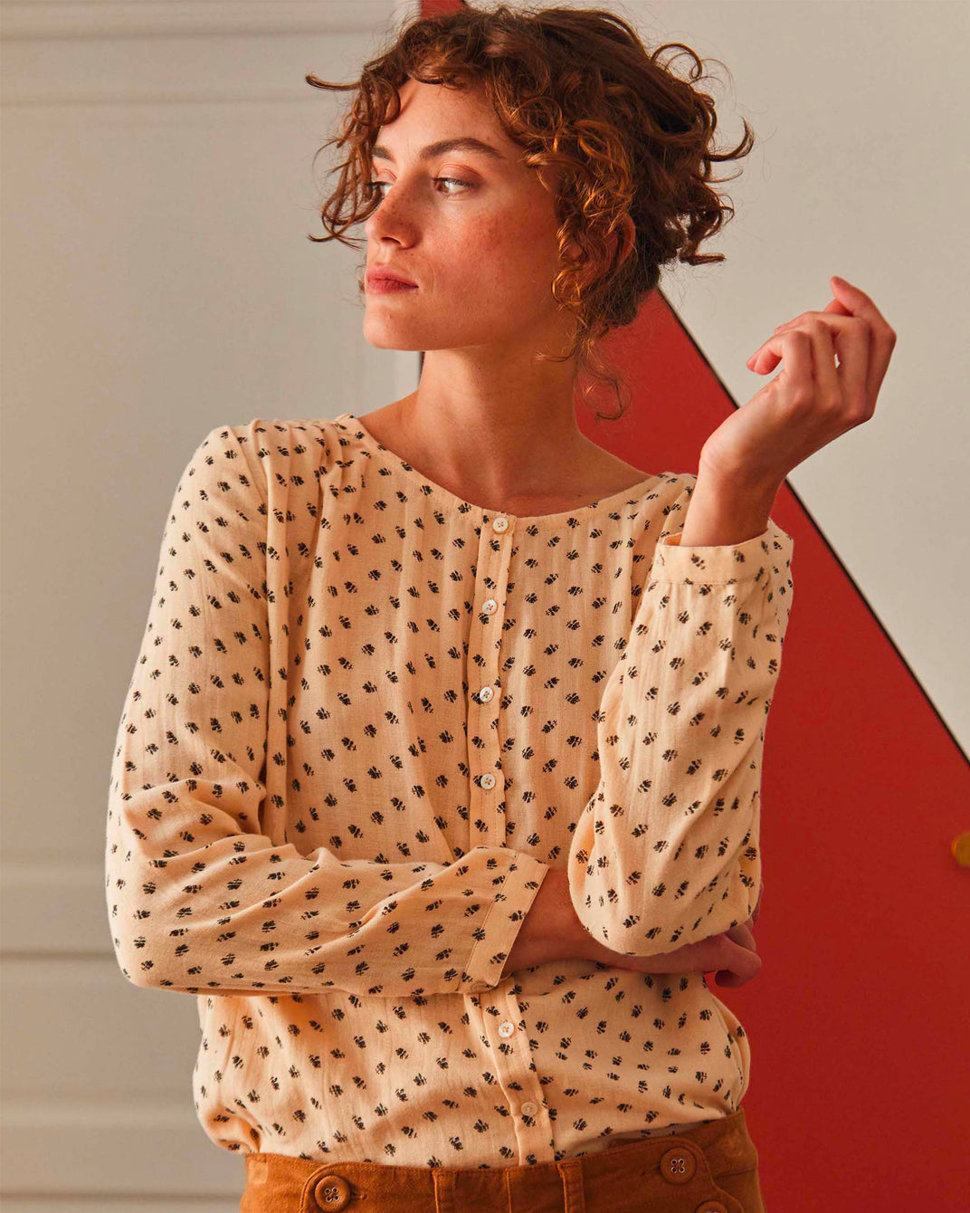 Blouse chardon beige