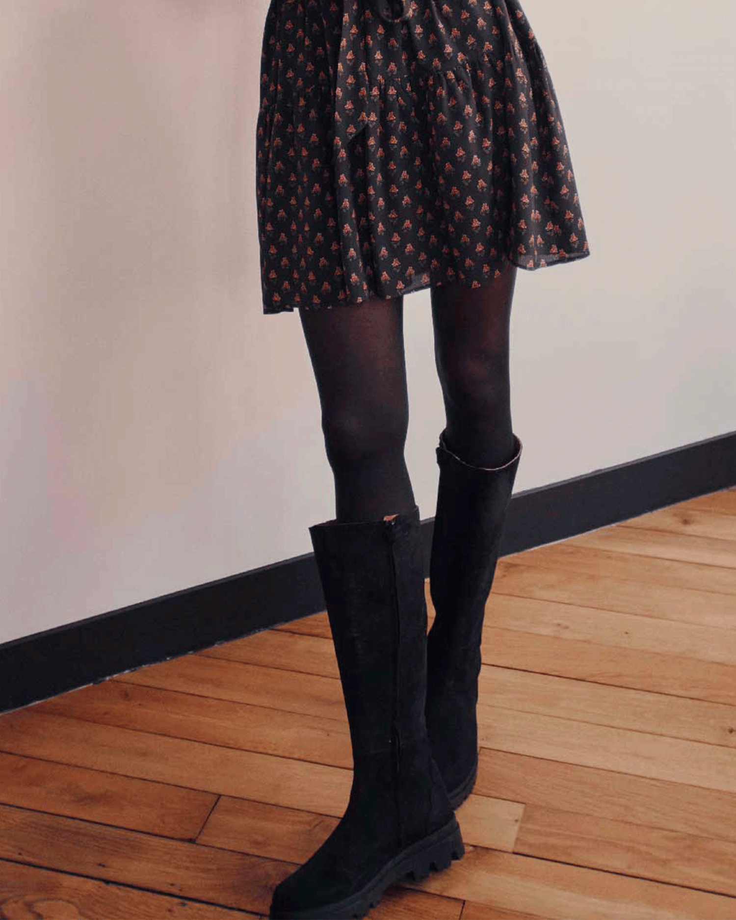 Bottes cuir velours noir