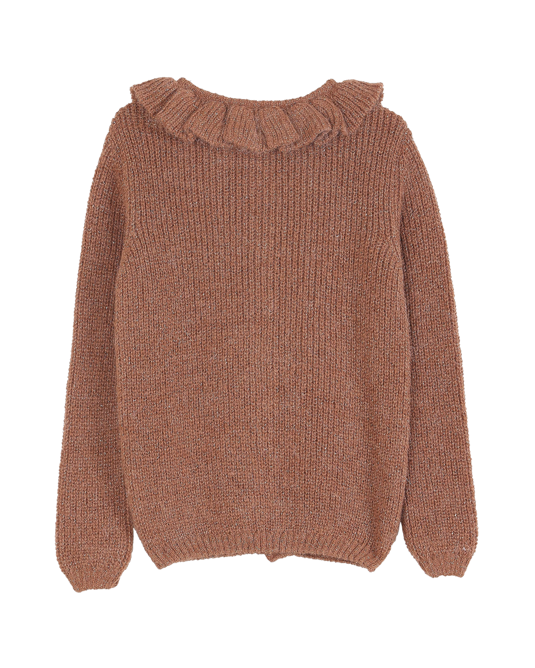 Cardigan collerette bébé châtaigne lurex