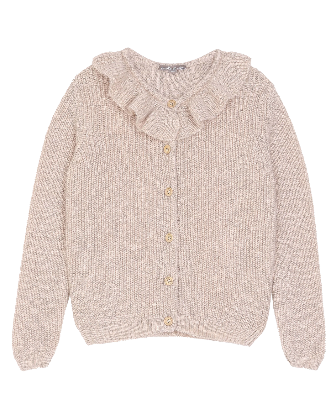 Cardigan alpaga collerette rose