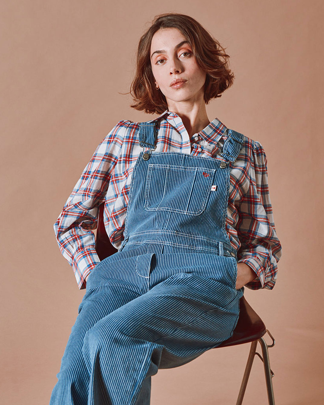 Chemise - Longue khadi carreaux