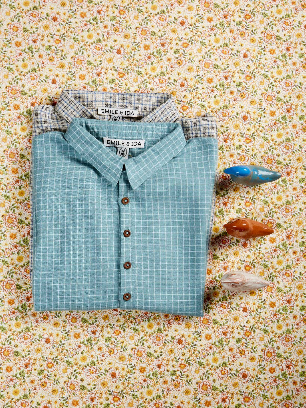 Kurta carreaux félicie céladon