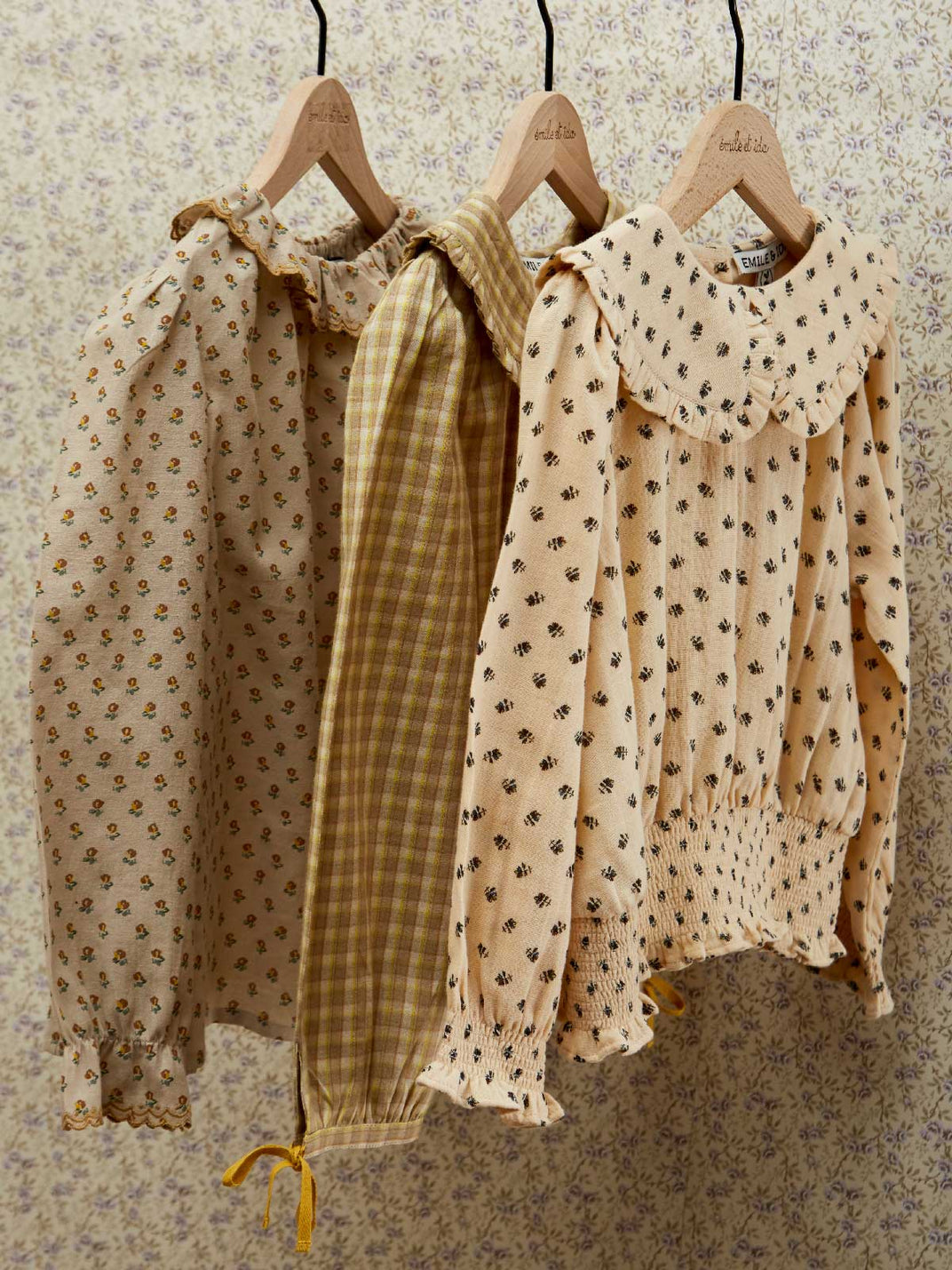 Blouse collerette marceau beige