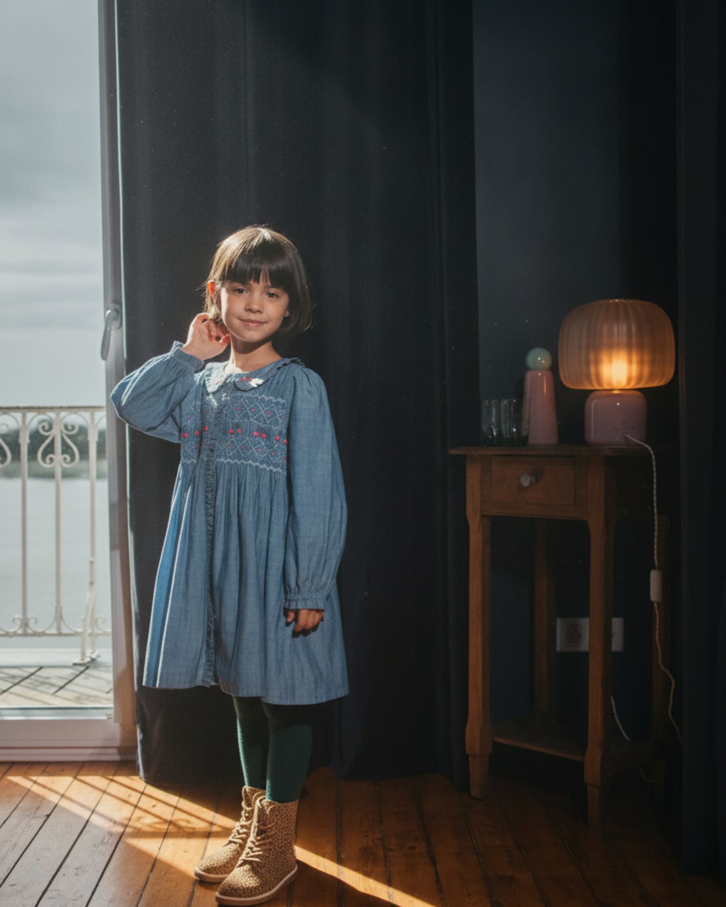 Robe - Smockée chambray
