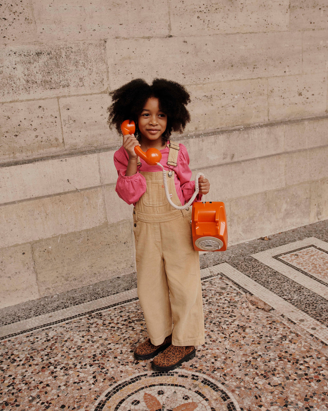 Salopette velours biscotte
