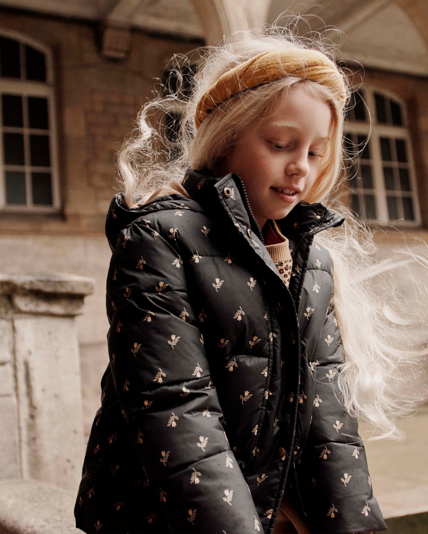 Doudoune doublée polaire jonquille bitume