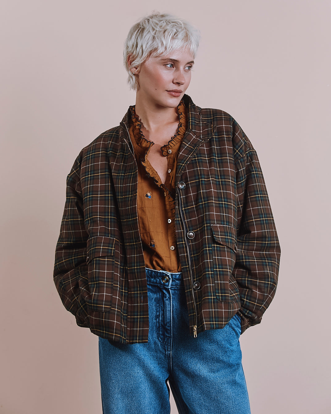 Veste - Carreaux marron