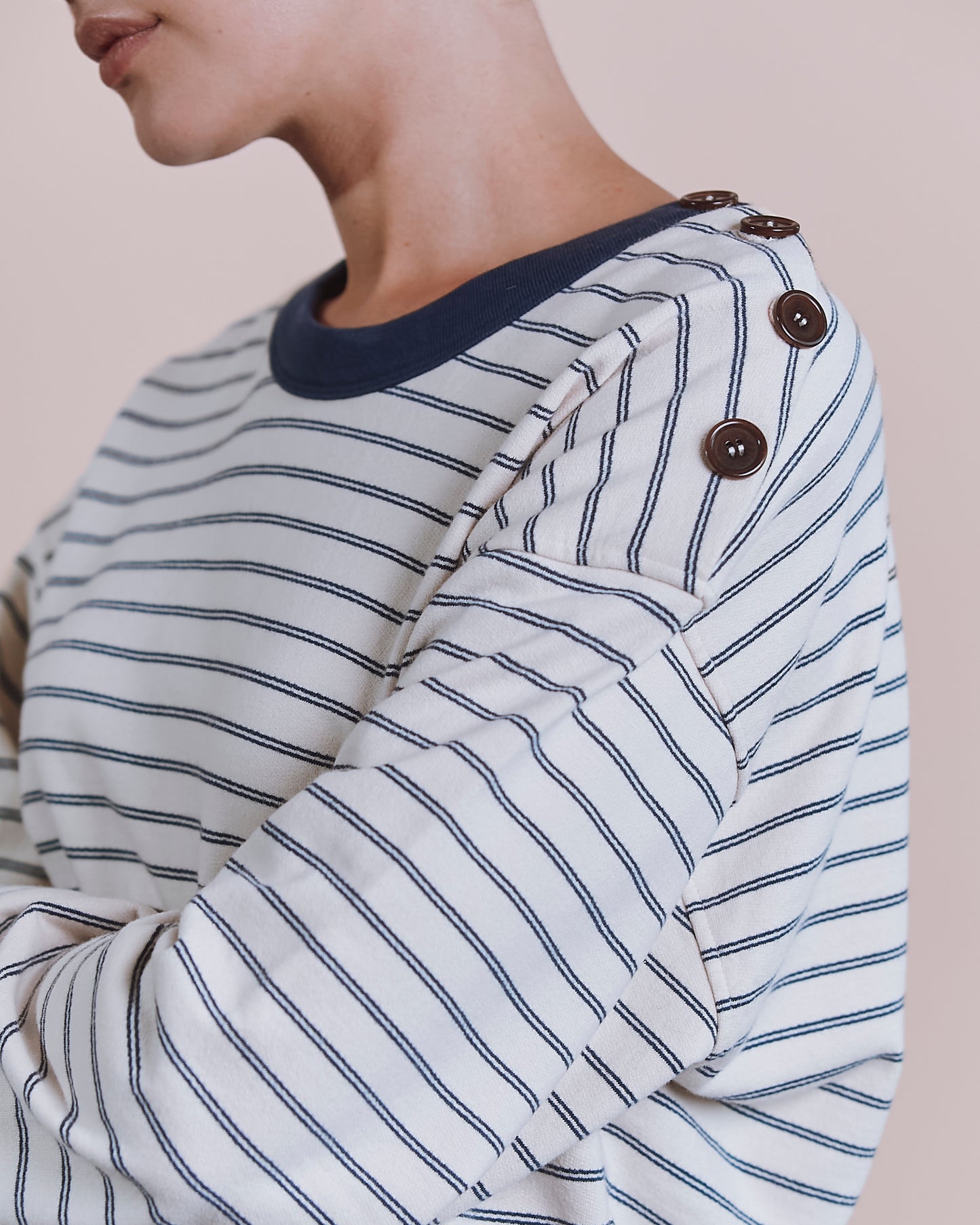 Sweat - Rayé marine et écru