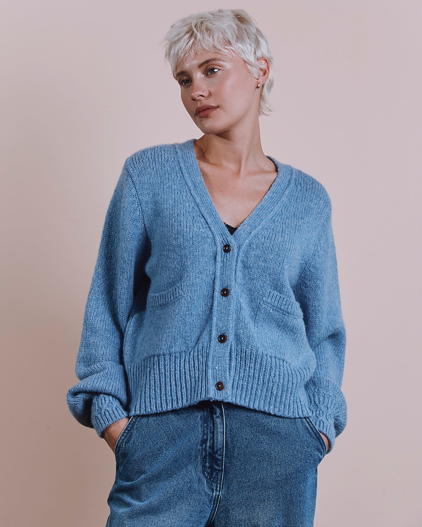 Cardigan - Ultra doux bleu clair