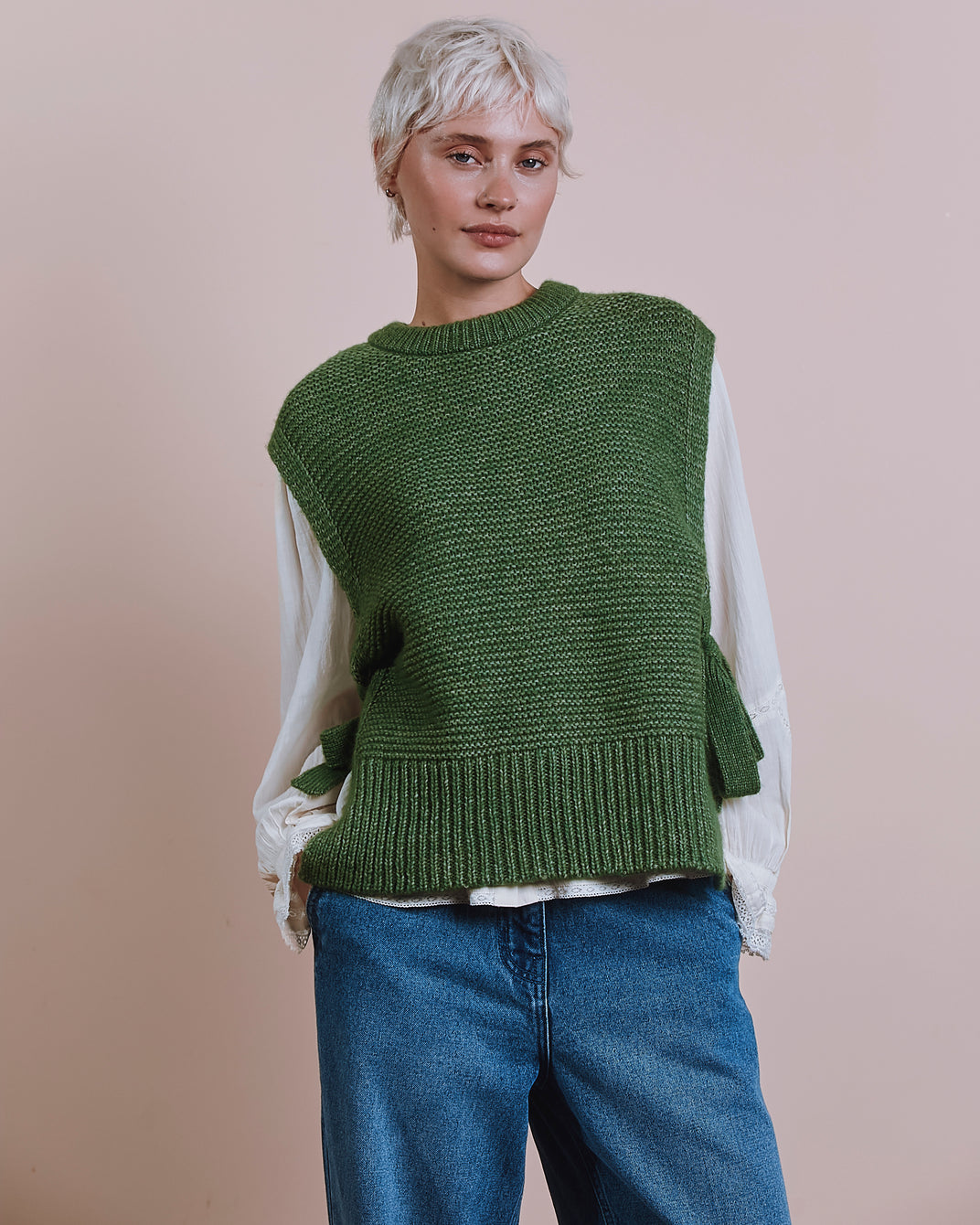 Pull sans manches - A nouer vert